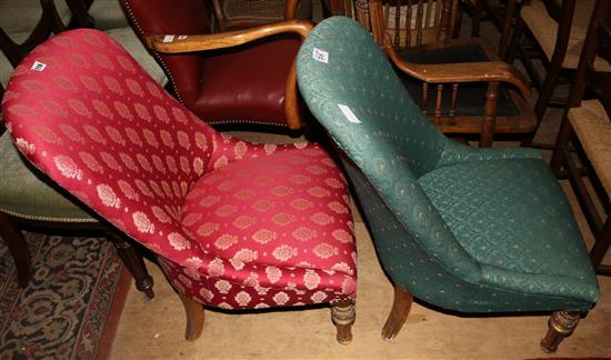 Pair of gilt legged nursing chairs